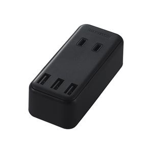 エレコム USBタップ USBメス×3 AC×2 直挿し ケーブル無 2.4A ブラック MOT-U08-23BK