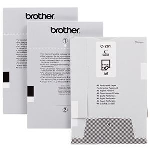 ブラザー MPRINTシリーズ用ペーパーカセット 切取用紙（3分割）A6サイズ C-261 1セット（1000枚：50枚×20カセット）