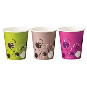 TANOSEE 紙コップビビッドリング～はじける泡音 150ml（5オンス）1セット（2400個：80個×30パック）