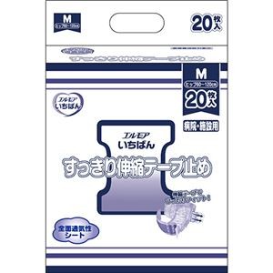 カミ商事 エルモア いちばんすっきり伸縮テープ止め M 1セット（80枚：20枚×4パック）