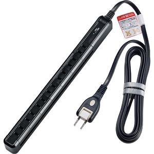 （まとめ）ELPA 耐雷 スリム回転タップ 7個口 ブラック 2m WBS-SL702SB（BK）1個【×2セット】