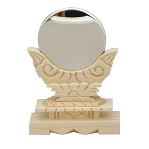 （まとめ）フィットポスト 木製神鏡 2寸 1個【×2セット】