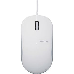 （まとめ）エレコム 有線3ボタンBlueLEDマウス ホワイト M-K7UBWH/RS 1個【×5セット】