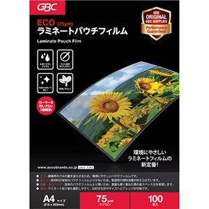 （まとめ）アコ・ブランズ ECOパウチフィルムA4 75μ YV075A4Z 1パック（100枚）【×5セット】