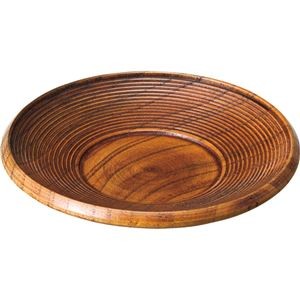 （まとめ）イシダ 木製茶托 千筋 1セット（3枚）【×5セット】