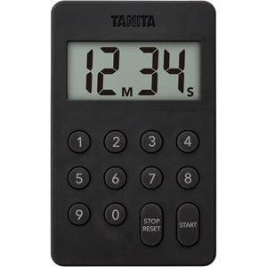 （まとめ）タニタ デジタルタイマー100分計 ブラック TD-415-BK 1個【×5セット】