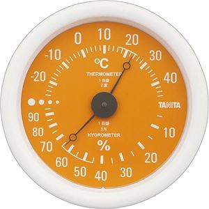 （まとめ）タニタ アナログ温湿度計 オレンジTT-515-OR 1個【×5セット】