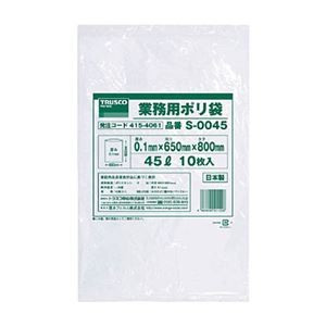 （まとめ）TRUSCO 業務用ポリ袋 0.1×45L S-0045 1パック（10枚）【×5セット】