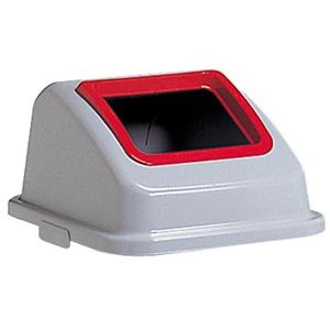 （まとめ）テラモト エコ分別カラーペール45 蓋もえるゴミ（オープン）赤 DS-252-212-2 1個（本体別売）【×5セット】