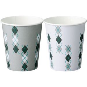 （まとめ）TANOSEE 紙コップ argyle150ml（5オンス）1パック（80個）【×10セット】