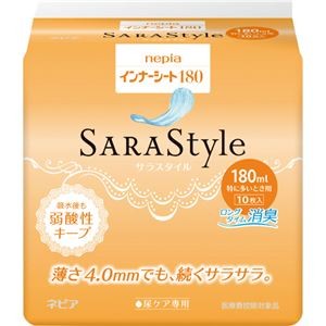 （まとめ）王子ネピア ネピア インナーシート180特に多いとき用 1パック（10枚）【×10セット】