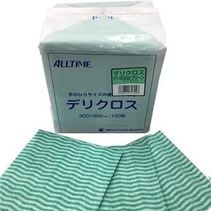 （まとめ）東京メディカル デリクロス 30×30cm グリーン FT-6302 1パック（100枚）【×10セット】