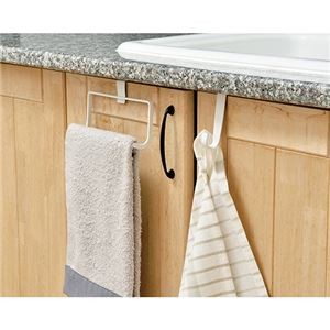 （まとめ）高儀 タオルハンガー・フック ホワイト 1個【×10セット】