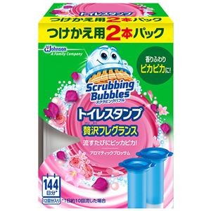 （まとめ）ジョンソン スクラビングバブルトイレスタンプクリーナー 贅沢フレグランス アロマティックブロッサム つけかえ用 1パック（2本）【×10セット】