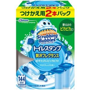 （まとめ）ジョンソン スクラビングバブルトイレスタンプクリーナー 贅沢フレグランス アロマティックサボン つけかえ用 1パック（2本）【×10セット】
