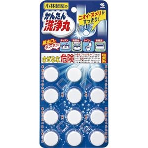 （まとめ）小林製薬 かんたん洗浄丸 レギュラー 1パック（12錠）【×10セット】