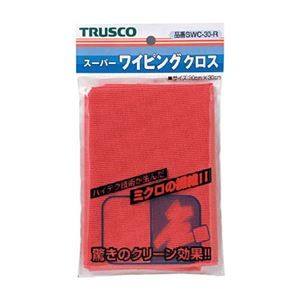 （まとめ）TRUSCO スーパーワイピングクロス300×300mm 赤 SWC-30-R 1枚【×10セット】