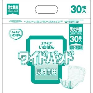 （まとめ）カミ商事 エルモア いちばんワイドパッド 長時間用 1パック（30枚）【×10セット】