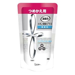 （まとめ）エステー 消臭力 クリアビーズイオン消臭プラス 無香料 つめかえ 280g 1個【×20セット】