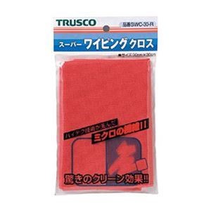 （まとめ）TRUSCO スーパーワイピングクロス300×300mm 赤 SWC-30-R 1枚【×20セット】