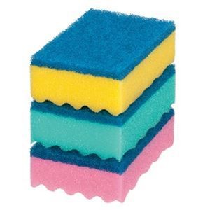 （まとめ）キクロン PRO スポンジたわしハードカラーアソート 1パック（3個）【×20セット】