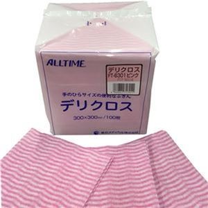 （まとめ）東京メディカル デリクロス 30×30cm ピンク FT-6301 1パック（100枚）【×20セット】