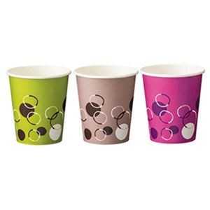 （まとめ）TANOSEE 紙コップビビッドリング～はじける泡音 150ml（5オンス）1パック（80個）【×20セット】