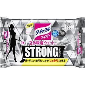 （まとめ）花王 クイックルワイパー立体吸着ウエットシート ストロング 1セット（36枚：12枚×3パック）【×10セット】