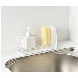 （まとめ）高儀 ボトルスポンジラックDX ホワイト 1個【×10セット】