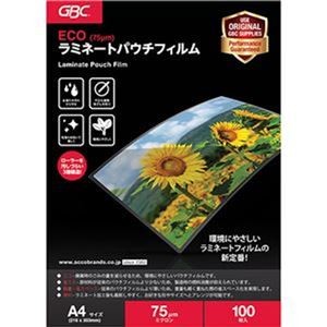 （まとめ）アコ・ブランズ ECOパウチフィルムA4 75μ YV075A4Z 1パック（100枚）【×10セット】