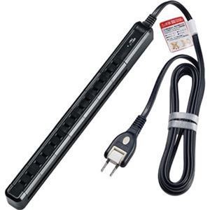 （まとめ）ELPA 耐雷 スリム回転タップ 7個口 ブラック 2m WBS-SL702SB（BK）1個【×5セット】
