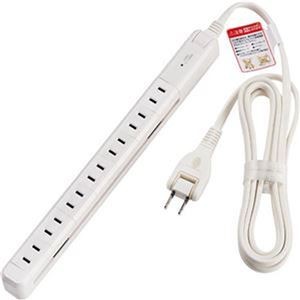 （まとめ）ELPA 耐雷 スリム回転タップ 7個口ホワイト 2m WBS-SL702SB（W）1個【×5セット】