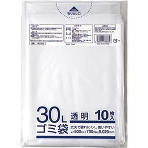 （まとめ）クラフトマン 業務用透明メタロセン配合厚手ゴミ袋 30L HK-025 1セット（600枚：10枚×60パック）【×3セット】