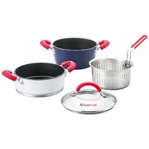 スイート リーフ 両手鍋20cm&蒸し器&ザルセット 6151-013