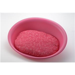 （まとめ）ペットベッド オーバル M ピンク【×2セット】