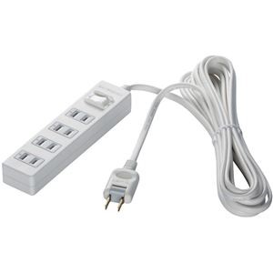 バッファロー 2ピン式電源タップ 4個口タイプ 雷サージ防止/集中スイッチ付 1m ホワイト BSTAPPS2410WH