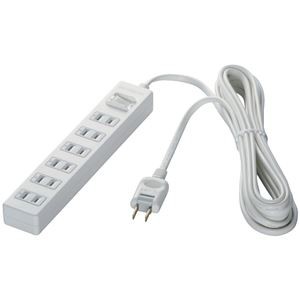 バッファロー 2ピン式電源タップ 6個口タイプ 雷サージ防止/集中スイッチ付 3m ホワイト BSTAPPS2630WH
