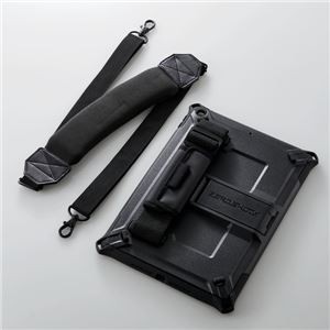 エレコム iPad 10.22019年モデル用フルプロテクトケース／ZEROSHOCK／耐衝撃／ショルダーベルト付／ブラック TB-A19RHVBK