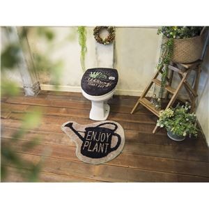 オカトー &Green トイレ2点セット（ふたカバー・マット） U型・O型用 ENJOY PLANT