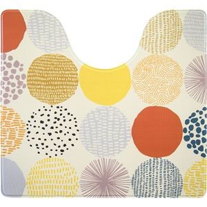 （まとめ） オカトー 拭ける＆抗菌・防臭 北欧風トイレマット 約55×60cm ドット 【×2セット】