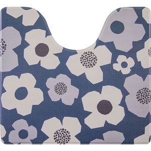（まとめ） オカトー 拭ける＆抗菌・防臭 北欧風トイレマット 約55×60cm フラワー 【×2セット】