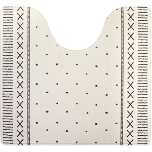 （まとめ） オカトー 拭ける＆抗菌・防臭 北欧風トイレマット 約55×60cm ベルベル 【×2セット】