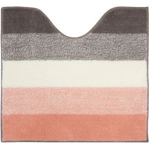 （まとめ） オカトー ツリーピーストイレマット 約55×60cm ボーダー ピンク 【×2セット】