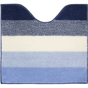 （まとめ） オカトー ツリーピーストイレマット 約55×60cm ボーダー ブルー 【×2セット】