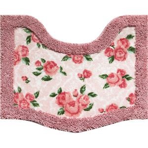 （まとめ） オカトー ロズレ トイレマット ミニ 40×50cm ピンク 【×2セット】