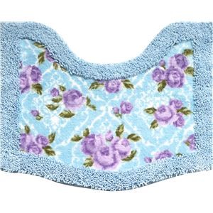 （まとめ） オカトー ロズレ トイレマット ミニ 40×50cm ブルー 【×2セット】