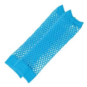 （まとめ）カラーメッシュレッグウォーマー 青【×20セット】