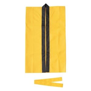 （まとめ）ロングハッピ不織布 黄 C（ハチマキ付）【×20セット】