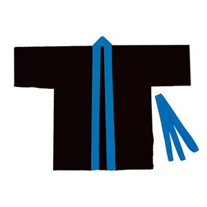 （まとめ）カラー不織布ハッピ 子供用 J 黒（青襟）【×20セット】