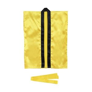 （まとめ）サテンハッピ 袖なし（帯付）金 S【×10セット】